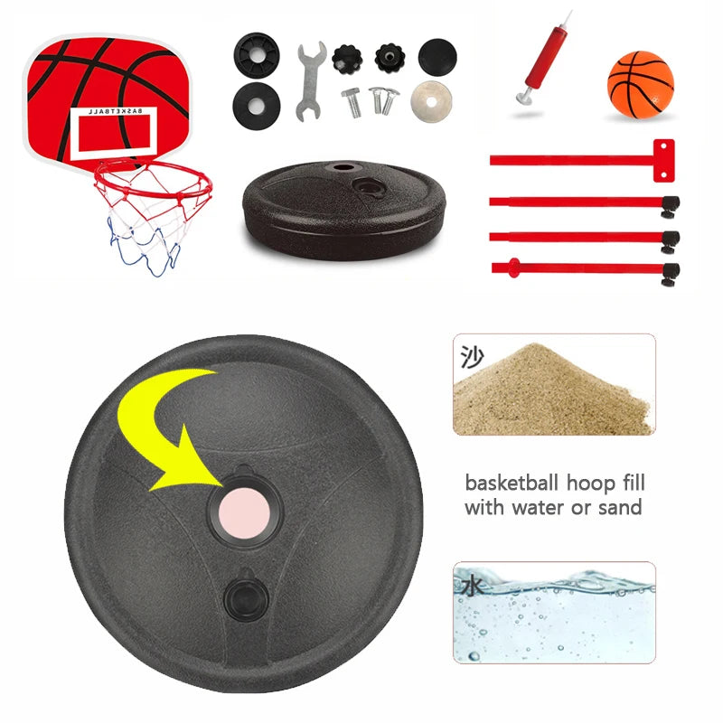 Adjustable Basketball Hoop 63-150CM Toddler Stand Rack for Kids Baby Outdoor Indoor Ball Sport Backboard Rim Shoot Children Toy