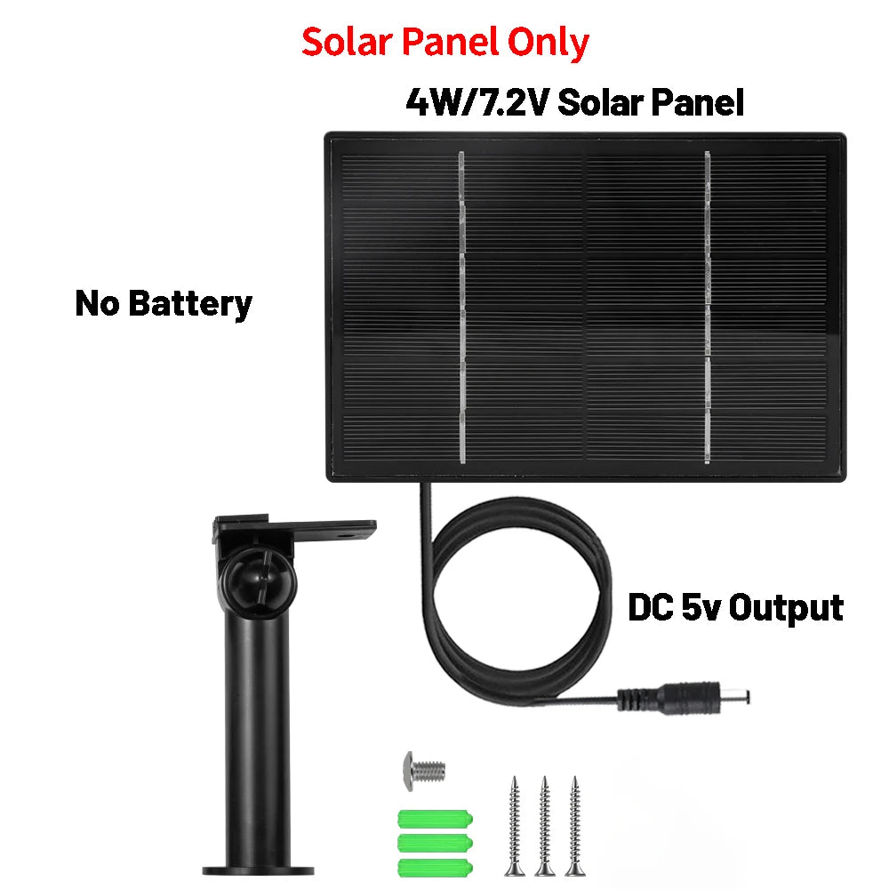 D4 5V 6V Solar Battery Charger For Security camera Portable Solar Power Bank With DC 5521 Output 4W Solar Panel Battery Charger-EXPROTAS
