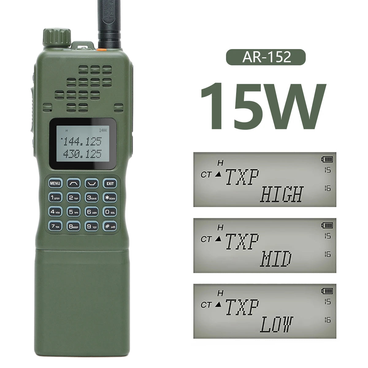 Baofeng AR-152 15W Walkie Talkie Powerful CB Two way Radio 12000mAh Battery Tactial Long Range AN PRC-152 Dual Band Transceiver-EXPROTAS
