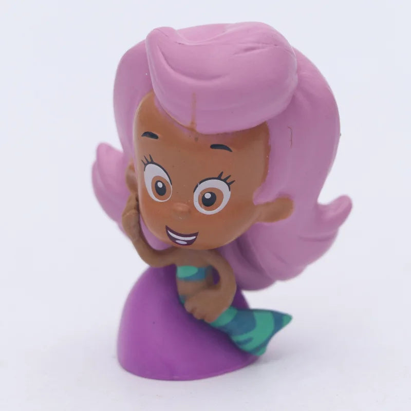 12pcs Bubble Guppies Character Figure Set Cute Fish Mermaid Collectible Models