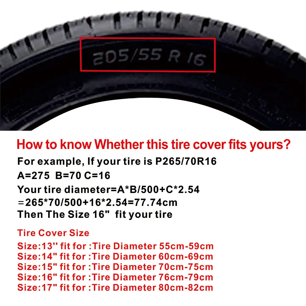 14 15 16 17Inch 4WD Waterproof Dustproof PVC Leather Spare Wheel Tire Cover Case Protector For Mitsubishi Pajero for Car Styings-EXPROTAS