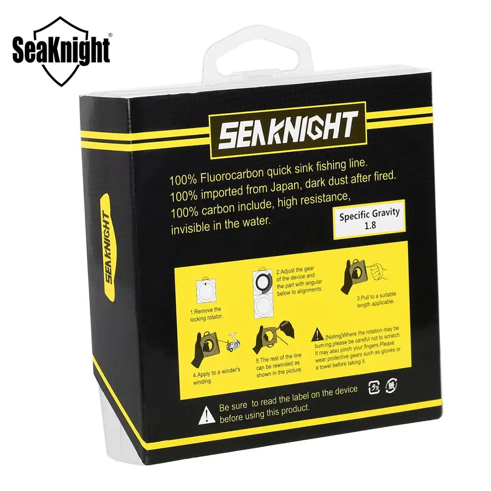 SeaKnight 50M/100M Japan Fluorocarbon Fishing Line, 3-100LB Carbon Fiber Leader for Carp
