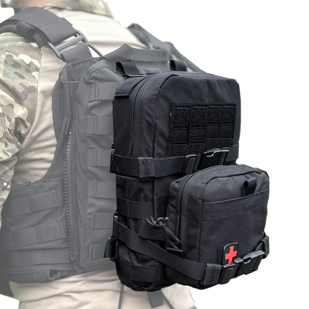 Mini Hydration Pack 2-in-1 MOLLE Rip-Away IFAK Pouch Medical Hunting Bag