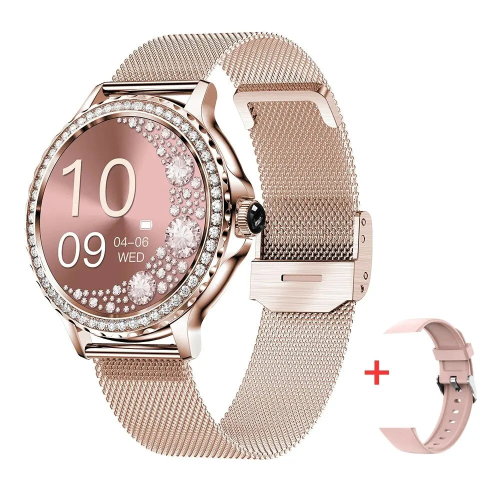 MEVADEN Rosegold Smart Watch For Lady Bluetooth Call 100+Sports Mode Fitness Women Smartwatch DIY Dials For IOS Android NX19-EXPROTAS