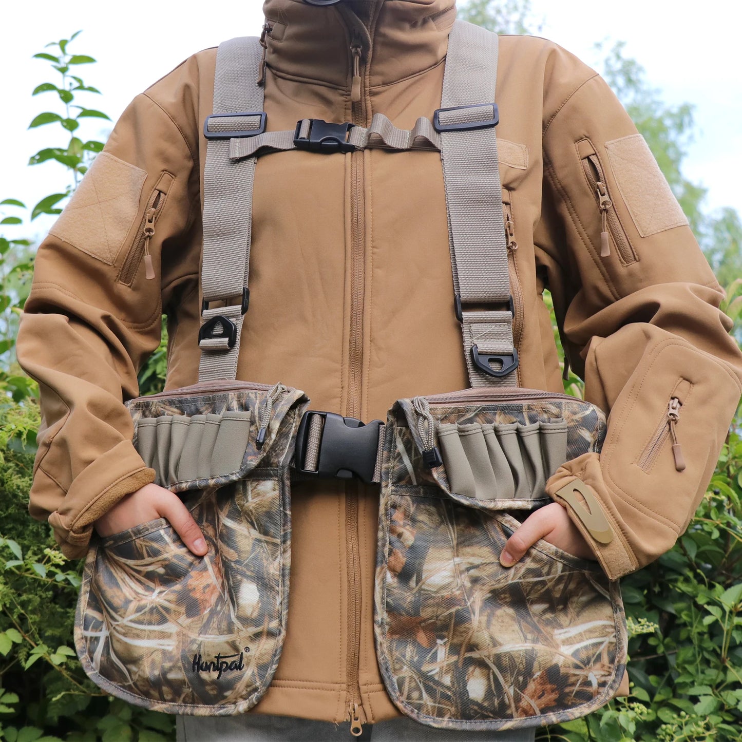 Lightweight Camouflage Hunting Vest for Fishing with Duck Pouch and Pockets