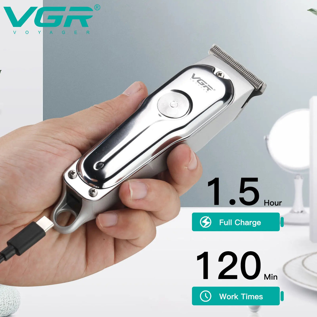 Professional Hair Clippers Trimmer Cordless Cutting Machine for Men