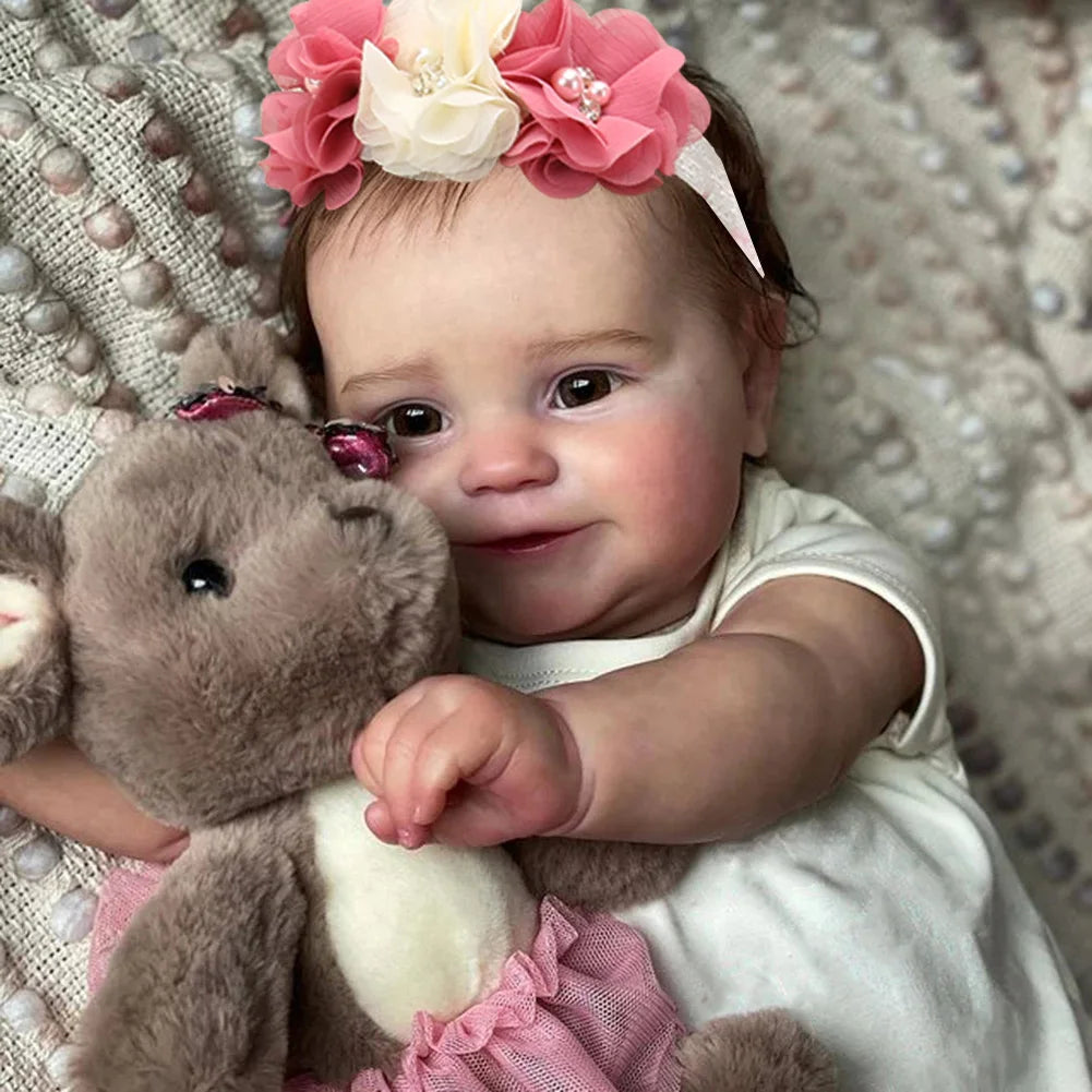 50CM Full Vinyl Body Girl Waterproof Reborn Doll Maddie Hand-Detailed Painted with Visible Veins Lifelike 3D Skin Tone Toy Gift-EXPROTAS