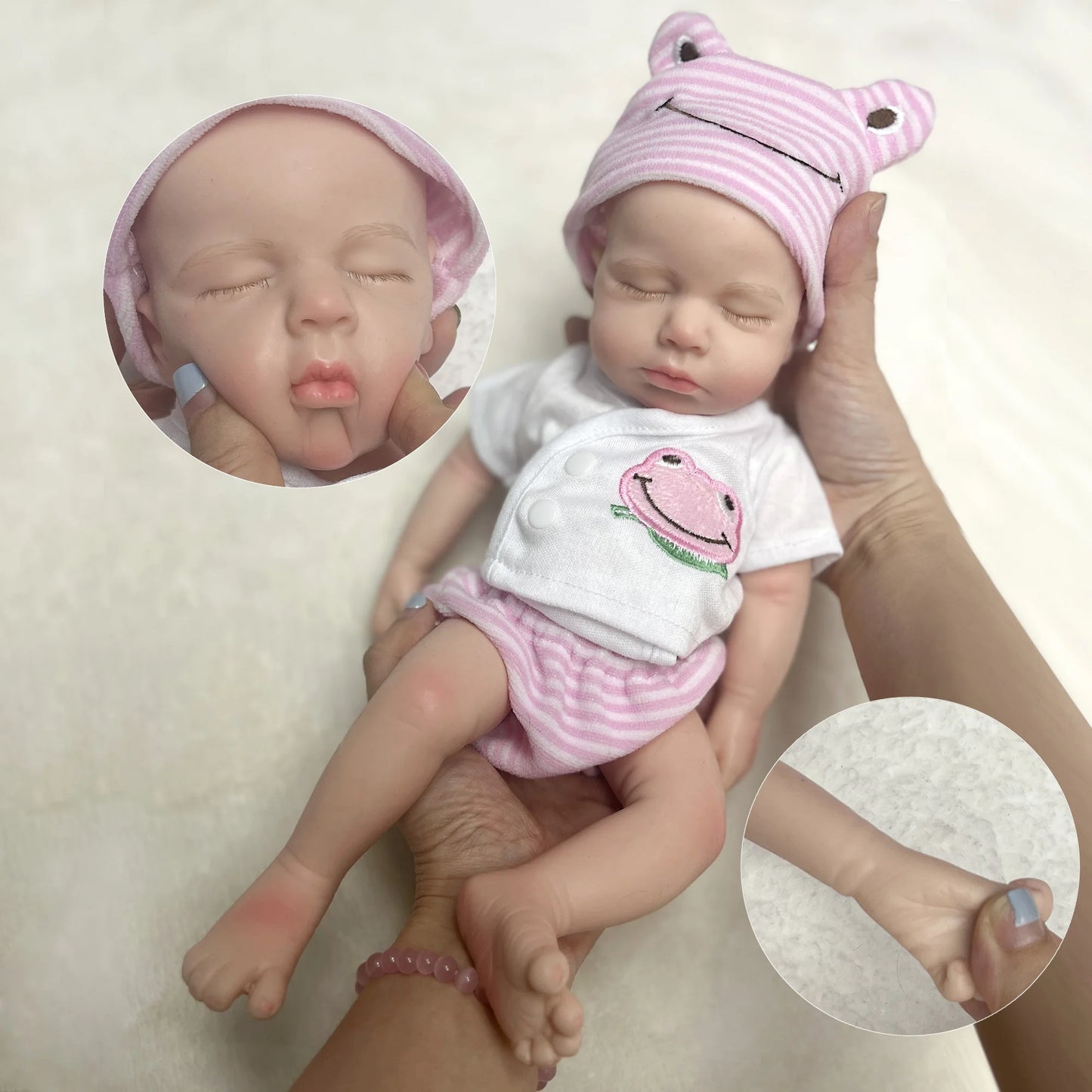 33CM Loulou Girl Bebe Reborn Dolls Can Open Mouth Painted Full Body Soft Silicone Newborn Doll reborn de silicone real cuerpo-EXPROTAS