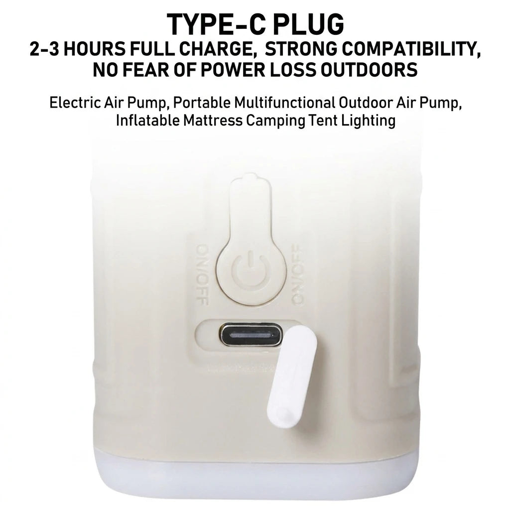 Mini Electric Air Pump USB Rechargeable for Camping Inflate Deflate Mattress