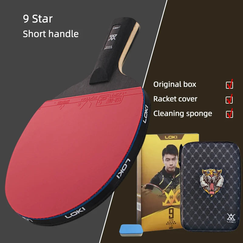 Loki E-Series Table Tennis Racket Professional Carbon Blade Ping Pong Racket Paddle High Elastic Rubber-EXPROTAS
