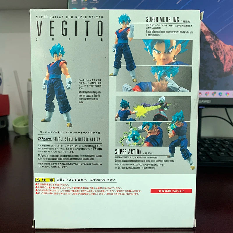 SHF Dragon Ball Super Saiyan Vegito Action Figure God Anime DragonBall Gokou Figurine Toy Christmas Gift Collection-EXPROTAS