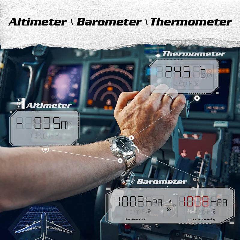 NORTH EDGE Men's Sports Digital Watches Business Luxury Watch For Men Waterproof 50M Altimeter Barometer Compass Luminous Clock-EXPROTAS