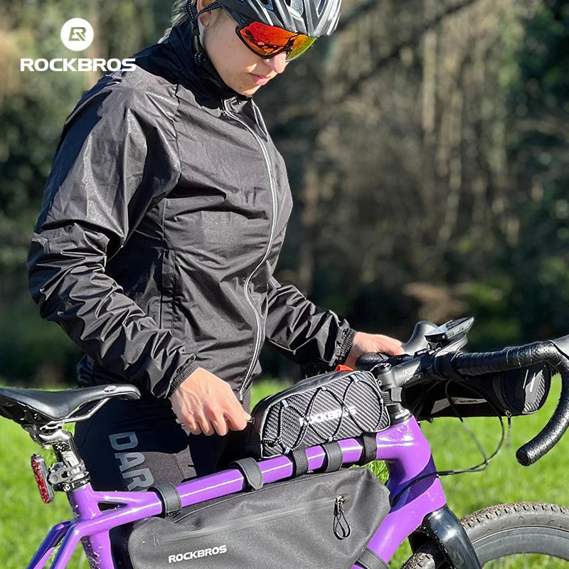 ROCKBROS Waterproof Reflective Front Top Tube Frame Bag Ultralight Bicycle Cycling Gear