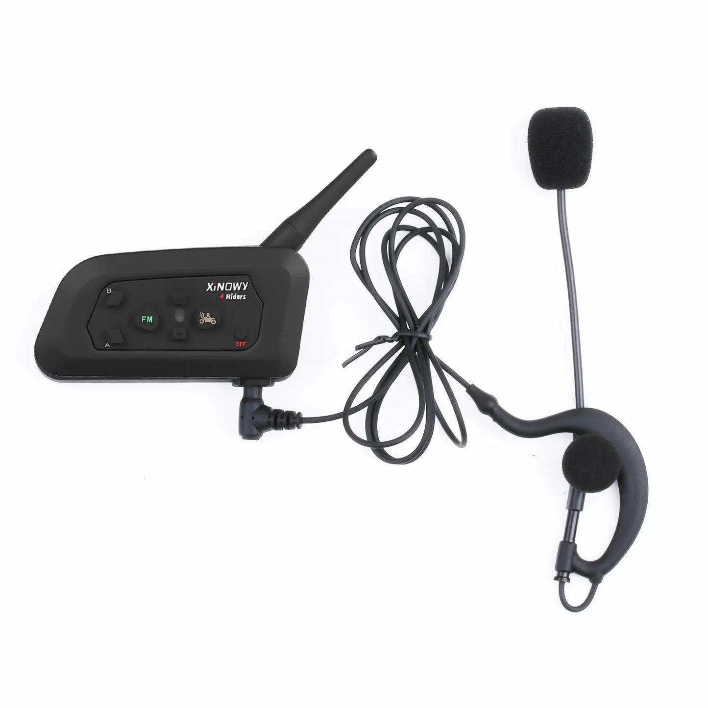 XiNOWy V4C Referee Headset Bluetooth Intercom Full Duplex 1200M Football Soccer Earhook Earphone BT Interphone with FM Radio-EXPROTAS