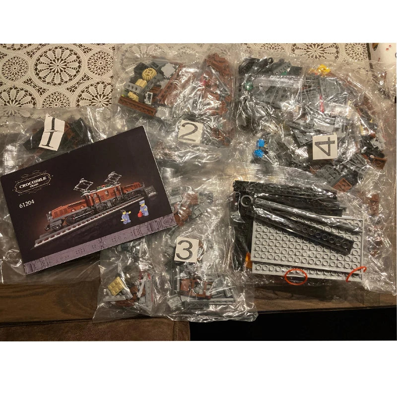 Creative Expert Crocodile Locomotive Building Blocks Trains Tracks Car Model Compatible 10277 Bricks Toys For Children Gifts-EXPROTAS