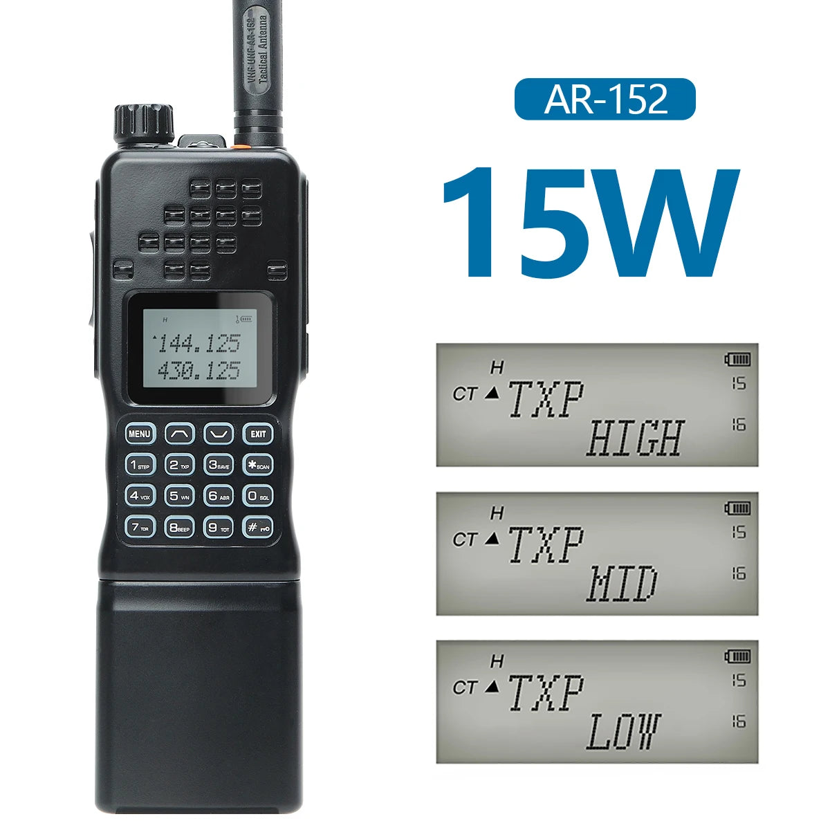 Baofeng AR-152 15W Walkie Talkie Powerful CB Two way Radio 12000mAh Battery Tactial Long Range AN PRC-152 Dual Band Transceiver-EXPROTAS