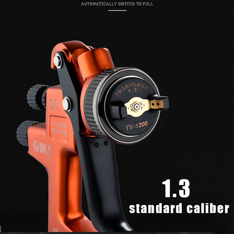 Professional Spay Gun 1.3mm Nozzle Gravity Airbrush For Painting Car Aerograph Pneumatic Gun TV1200-EXPROTAS