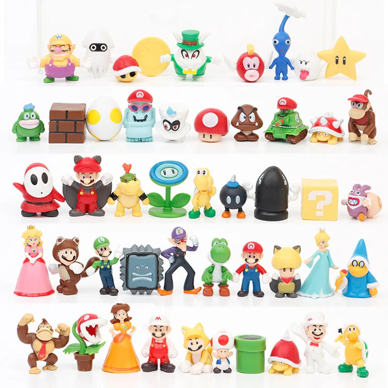 48pcs Super Mario PVC Action Figures Set 2-5cm Game Character Model Toys
