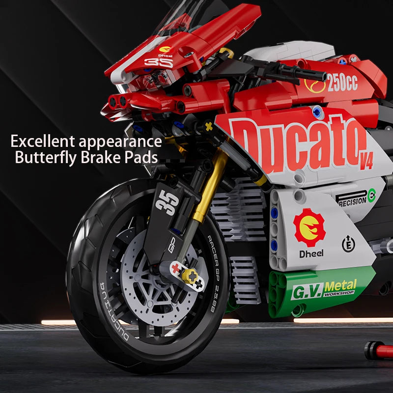 Technic Series Motorcycle V4 Building Blocks Set Super Motorbike Model Kit Technical Racing Kids Assembled Toys Gifts For Boys-EXPROTAS