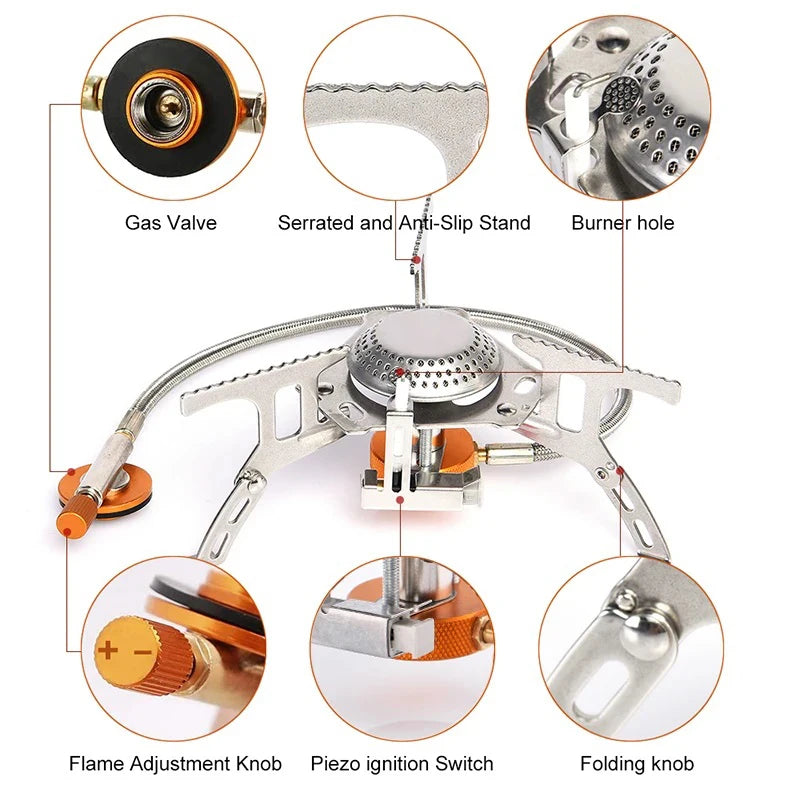 Gas Stove Portable 3500W Camping Butane Outdoor Cooking Cooker Burner