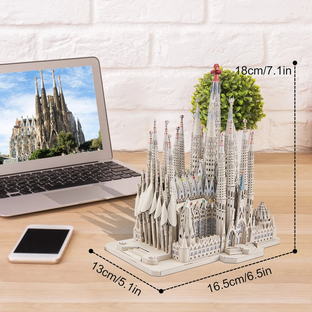 Piececool Model Building Kits La Sagrada Família 3D Metal Puzzles Jigsaw Toy DIY Set for Adult Collection Best Birthday Gifts-EXPROTAS