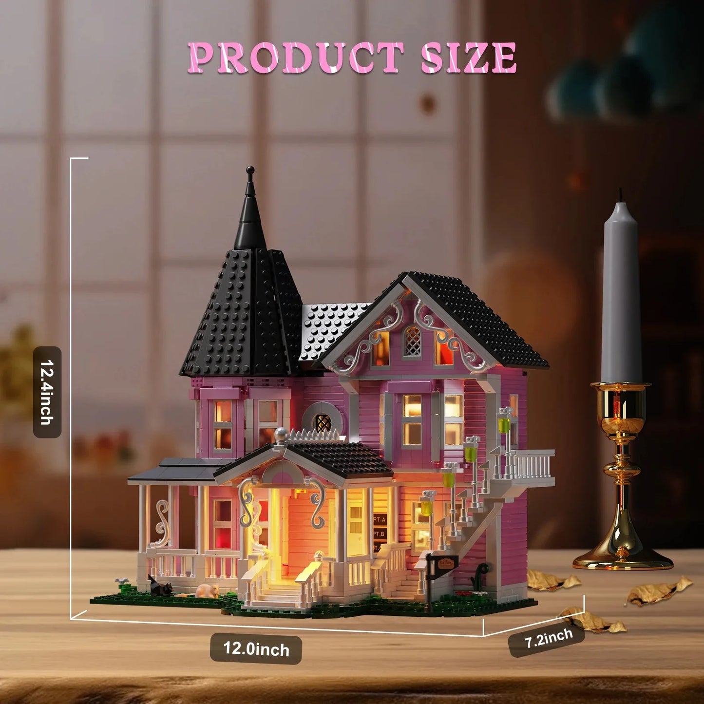 1349 PCS Coralines Building Block Set Pink Palace Model Apartment Ideas Movie Architecture Toy for Boys and Girls Christmas Gift-EXPROTAS