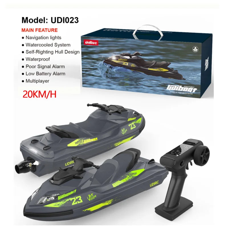 UDI023 RC Speedboat 2.4G Jet Spray RC Boat Remote Control Ship Waterproof Self-Righting LED Lights RTR High-Speed Models Toys-EXPROTAS