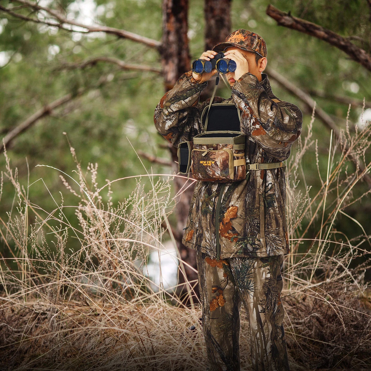 Pack Bino Straps Harness for Hunting Chest Pack with Detachable Pouch