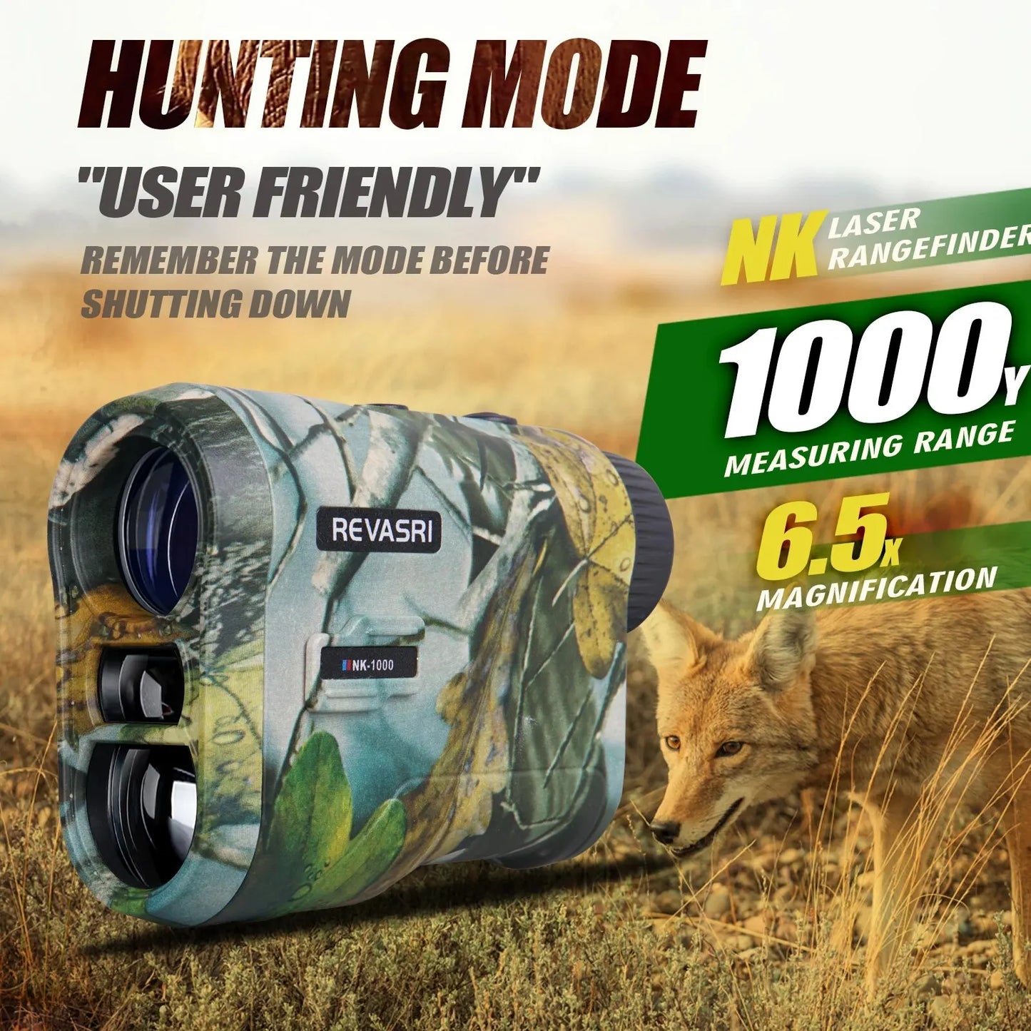 REVASRI Hunting Laser Rangefinder 1000 Yards with Rechargeable Battery Hunting Range Finder with Target Acquisition Technology E-EXPROTAS