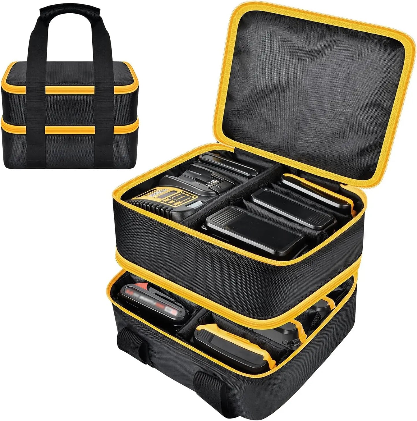 Large Battery Storage Bag for DeWalt Milwaukee 12V/18V/20V Charger Tool Case