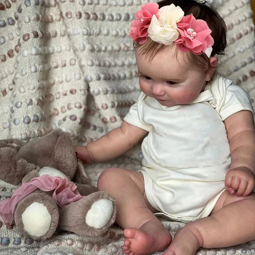 50CM Full Vinyl Body Girl Waterproof Reborn Doll Maddie Hand-Detailed Painted with Visible Veins Lifelike 3D Skin Tone Toy Gift-EXPROTAS
