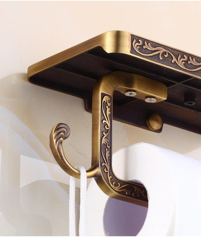 Toilet Paper Holder Wall Mounted Vintage Classic Bathroom Antique Brass Roll Tissue Box Bathroom Accessories-EXPROTAS