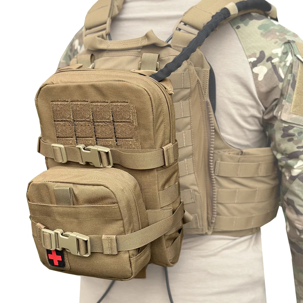 Mini Hydration Pack 2-in-1 MOLLE Rip-Away IFAK Pouch Medical Hunting Bag