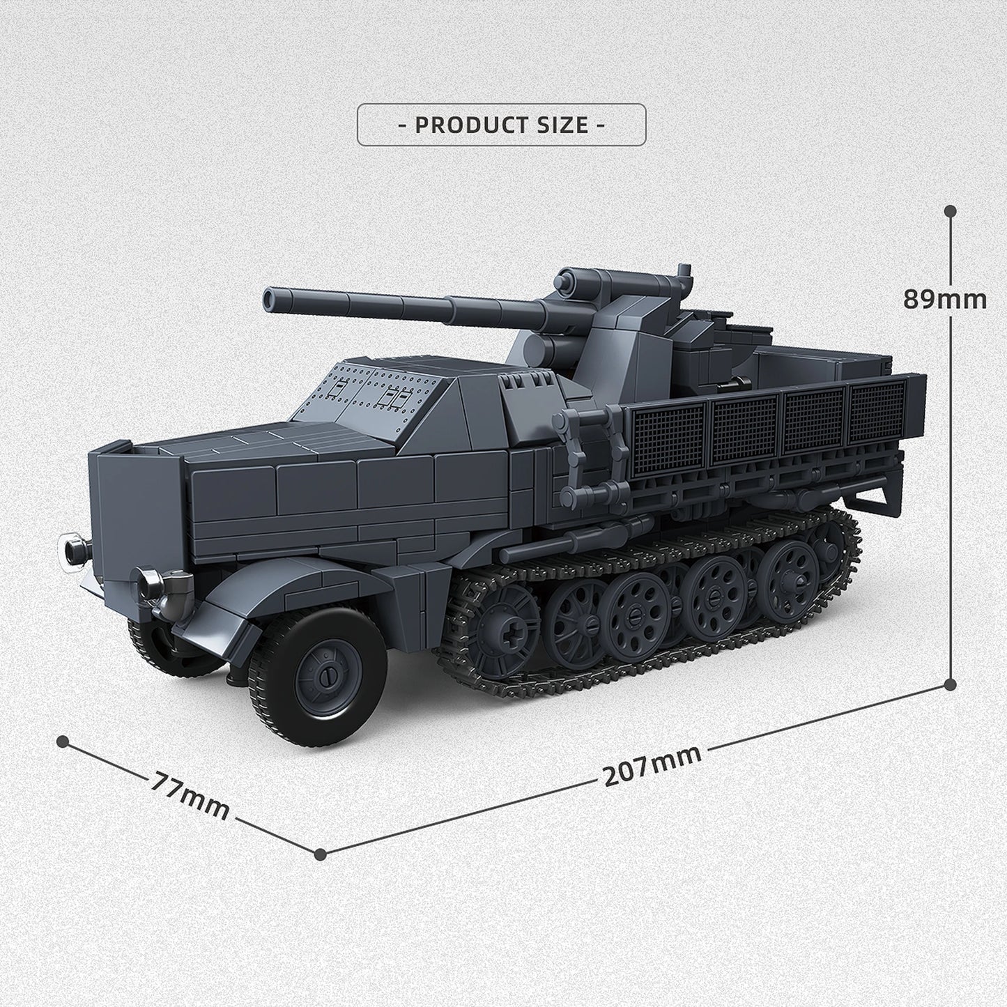 726pcs Building Block Model Military Toy Flak Tank Construction Bricks