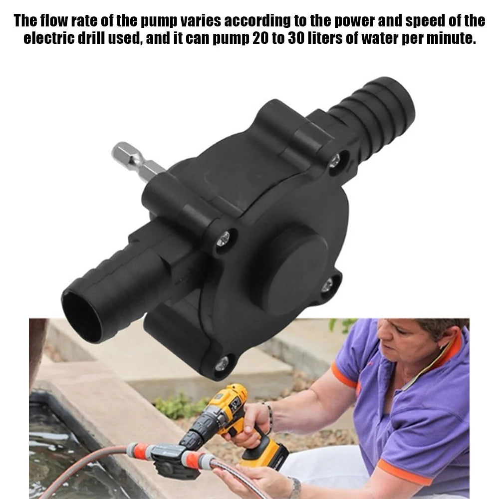 Electric Drill Pump Portable Self Priming Oil Water Transfer 20-30L/min