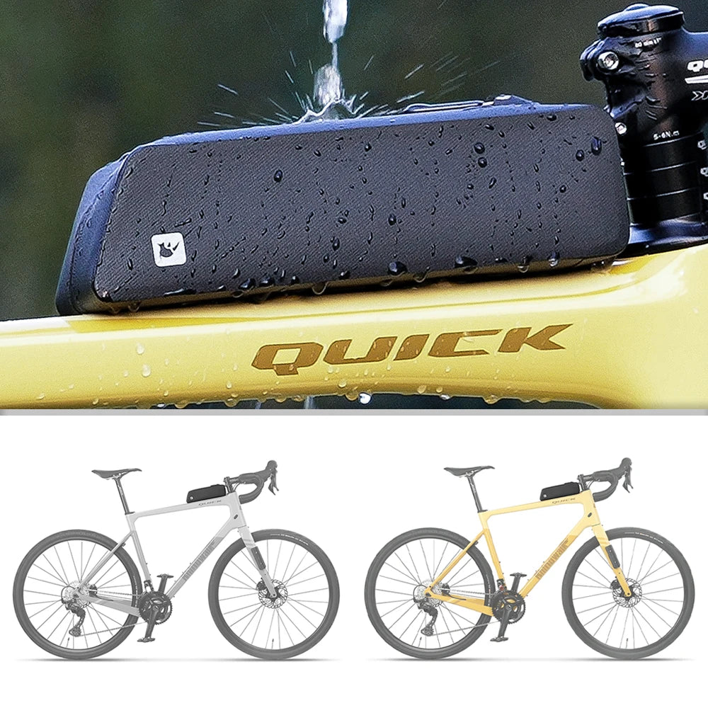 Rhinowalk Bike Top Tube Bag With Bolt Mounted & Strap Waterproof Aerodynamic Low Drag For Triathlon Gravel Mtb Road Bicycle 2024
