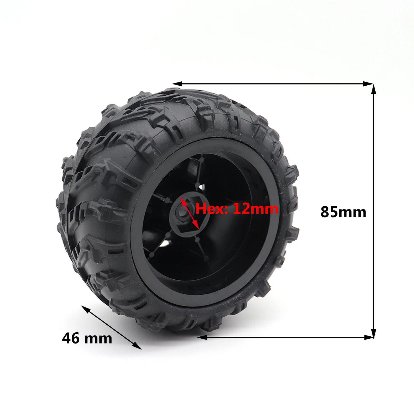 4PCS 12mm Hex Skidproof Rubber Tires 6034 for SCY 16101/16102 PRO 1/16 RC Truck Wheels