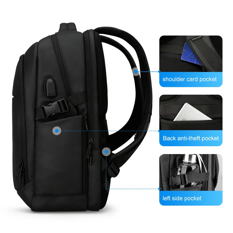 MARK RYDEN Man Backpack Multifunctional 15.6inch Laptop Bag Multi-layer Pockets School Backpack-EXPROTAS