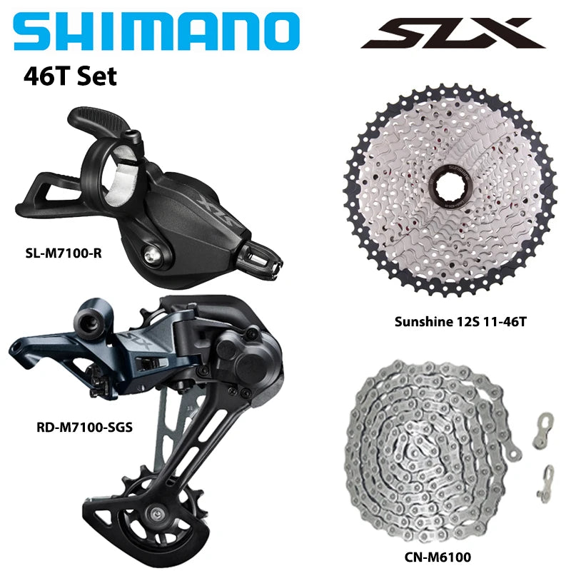Shimano SLX M7100 1x12 MTB Drivetrain Kit Shifter RD M6100 Cassette Chain - EXPROTAS