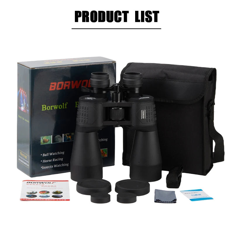 HD Light Binoculars 15-450X60 Night Vision Zoom for Hunting Bird Watching