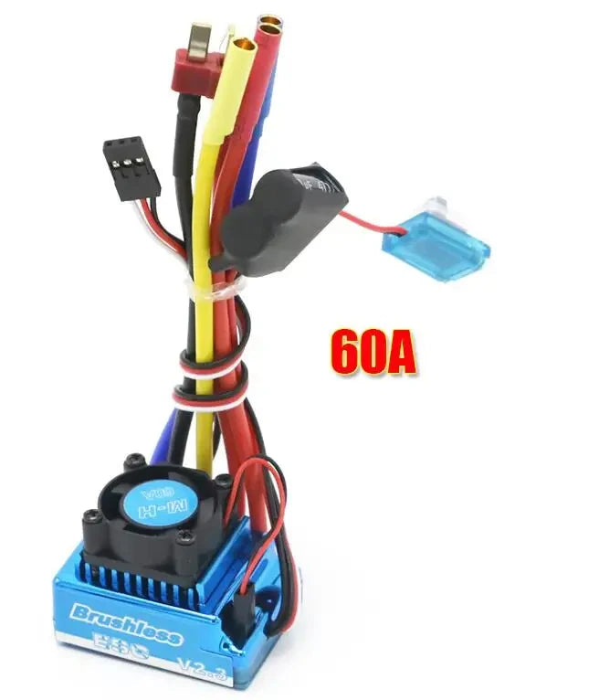 Waterproof 45A/60A/80A/120A Brushless ESC, Dust-Proof Speed Controller with Programming Card for 1/8 1/10 1/12 RC Car Crawler