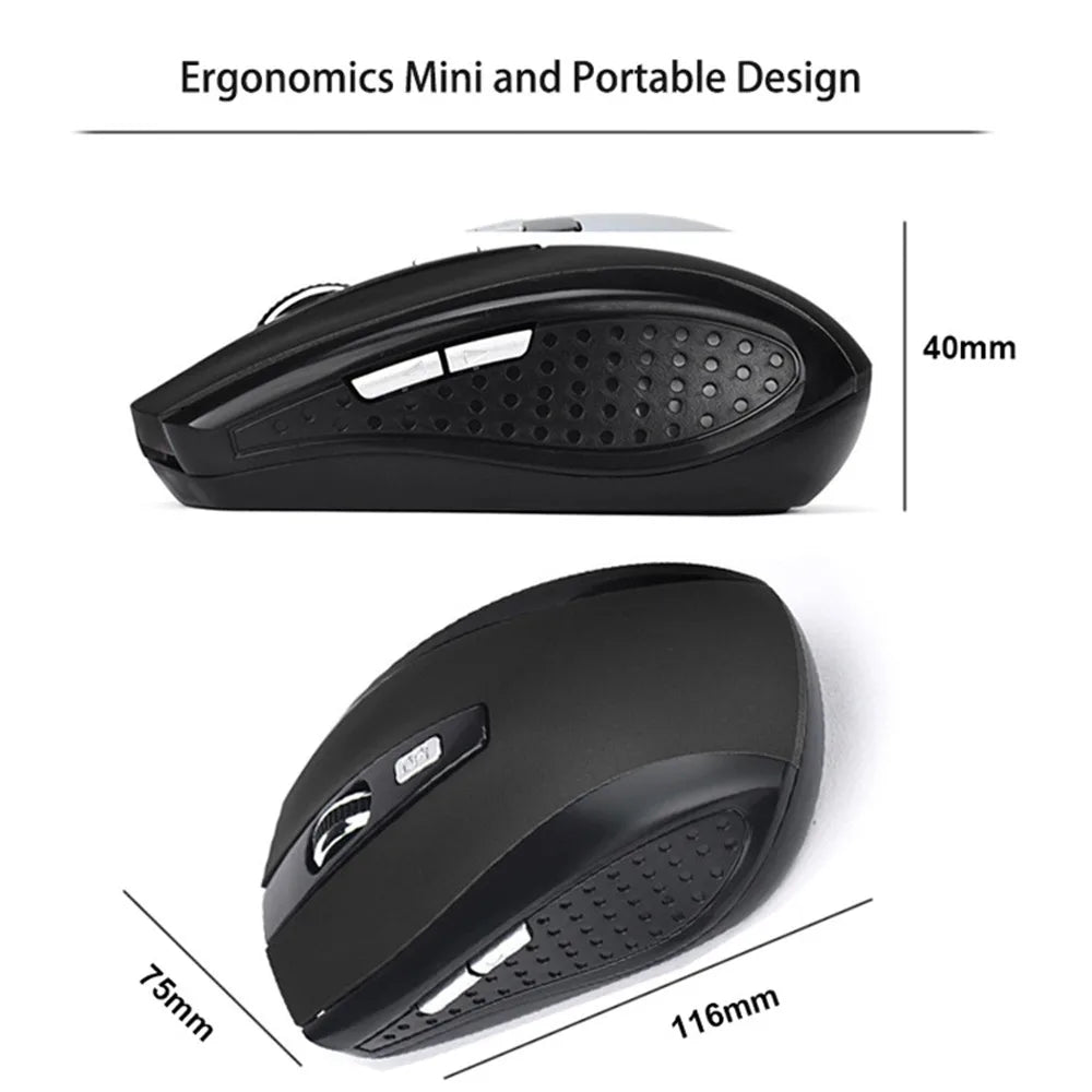Optical Wireless Mouse Slim 2.4G Gaming Mini Mice for Laptop PC DPI1600