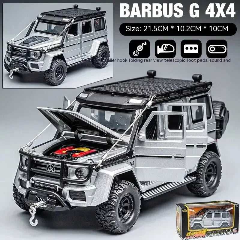 1:24 AMG G63 Model Car, Zinc Alloy Pull Back Toy Car with Sound and Light for Kids Boy Girl Gift