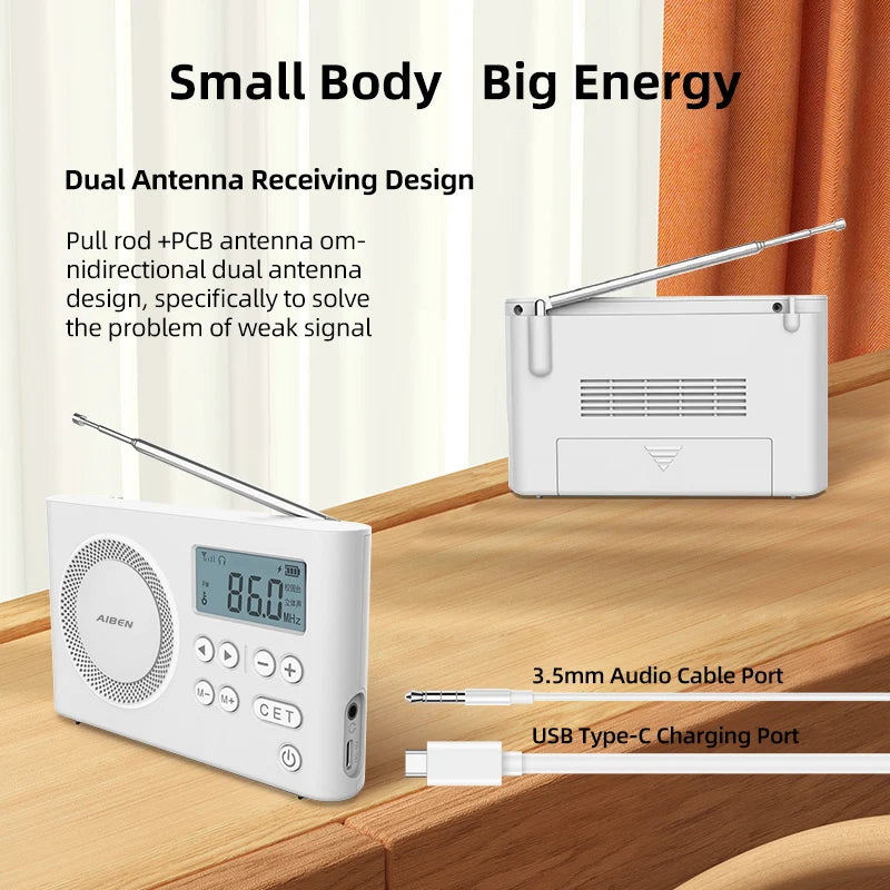 Portable Rechargeable Digital FM Port Device Speaker USB Handheld
