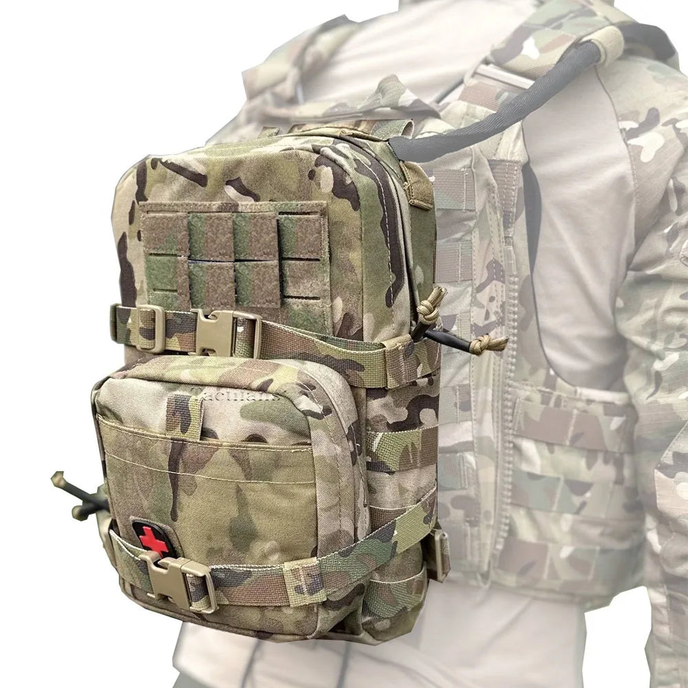 Mini Hydration Pack 2-in-1 MOLLE Rip-Away IFAK Pouch Medical Hunting Bag