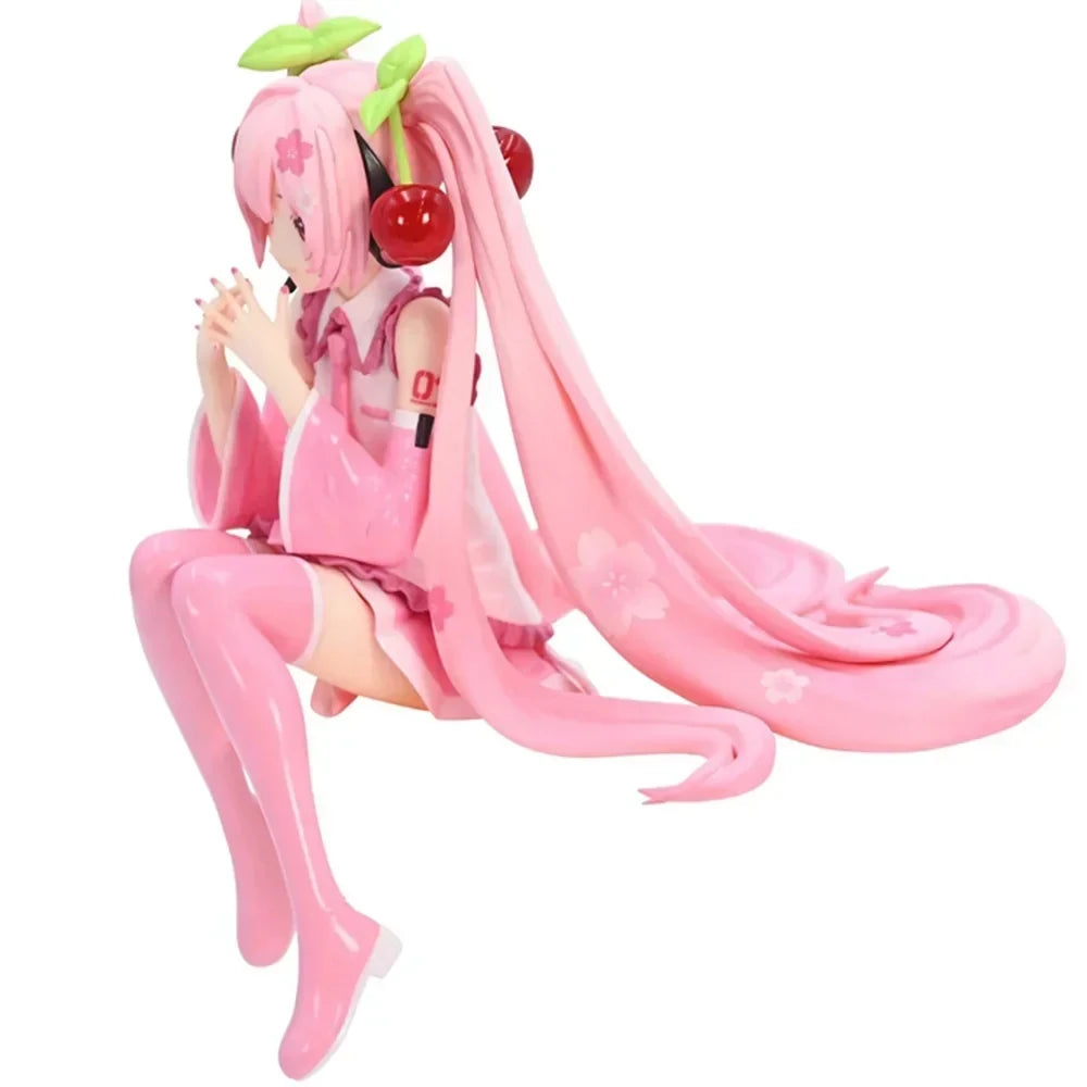 Hatsune Miku Pink Dress Figure Cherry Blossom PVC Anime Statue Collectible Gift