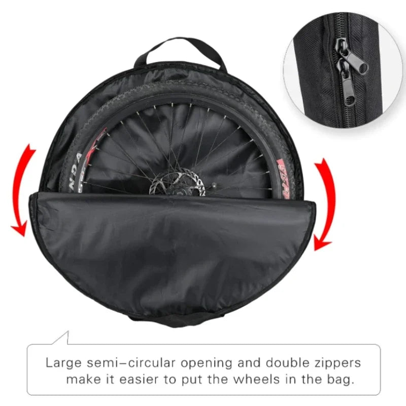 Waterproof 27" Bike Wheel Bag 420D Nylon Tire Pack Airplane Carry Cover
