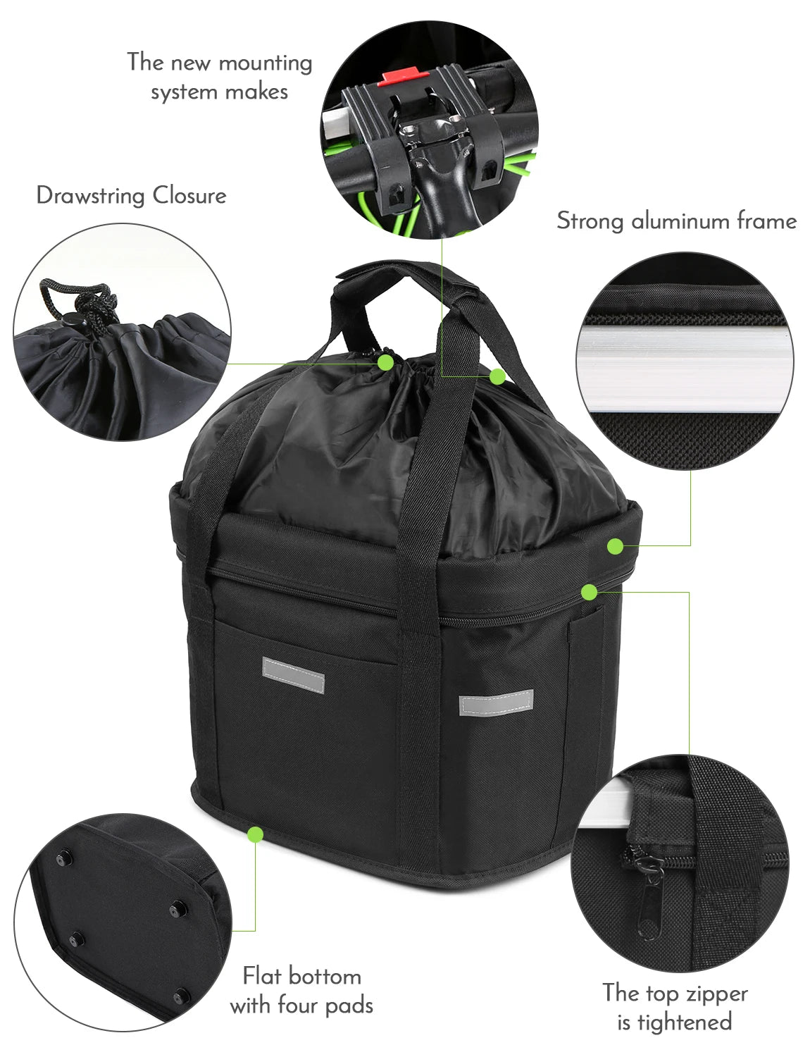 Waterproof Removable Bike Front Basket Handlebar Pet Carrier Frame Bag
