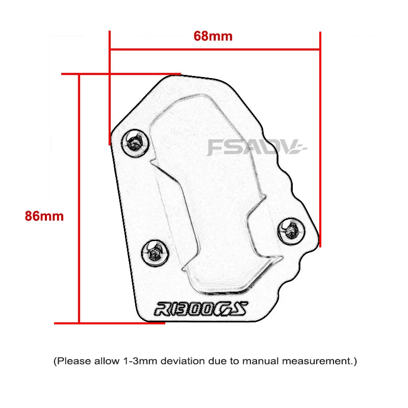 BMW R1300GS Kickstand Foot Extension Pad, Side Stand Support Plate for R1300 GS ADV 2023-2024