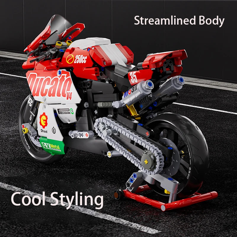 Technic Series Motorcycle V4 Building Blocks Set Super Motorbike Model Kit Technical Racing Kids Assembled Toys Gifts For Boys-EXPROTAS